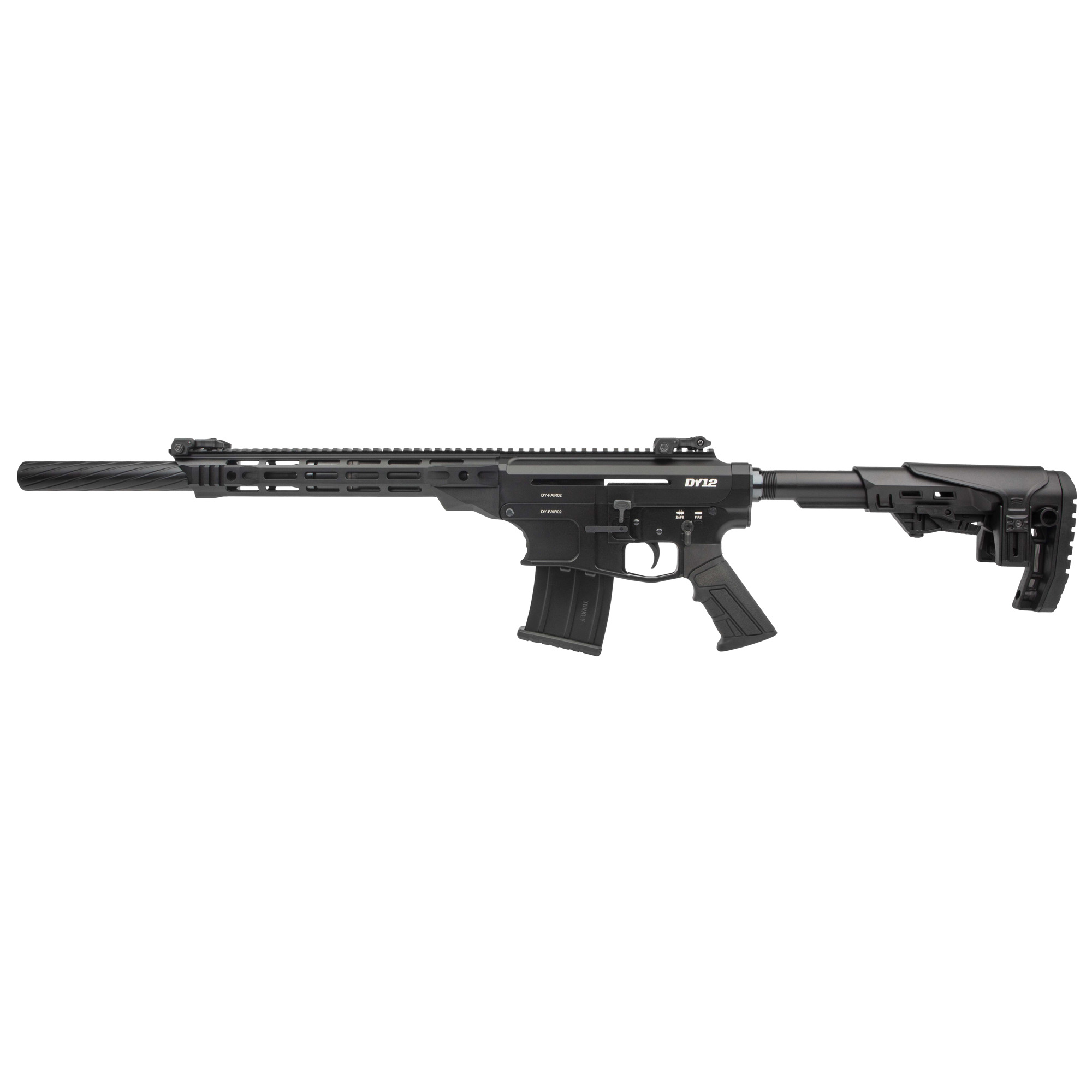 Derya Firearms DY1218US Namlu DY12 12 Gauge Semi-Auto 3” 5+1 18” Black Melotine Threaded Barrel, Black Anodized Aluminum Receiver w/Picatinny Rail, Black Adjustable Polymer Stock & Pistol Grip