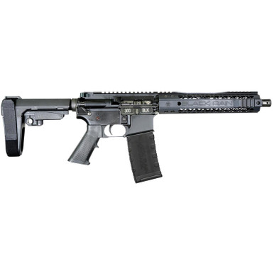 Black Rain Ordnance Spec15 300 Blackout 30+1 10.50" Black Nitride Steel Barrel, 10" M-LOK Handguard, Black Anodized Aluminum Picatinny Rail Receiver, Tactical SBA3 Brace, Black G.I. Grip