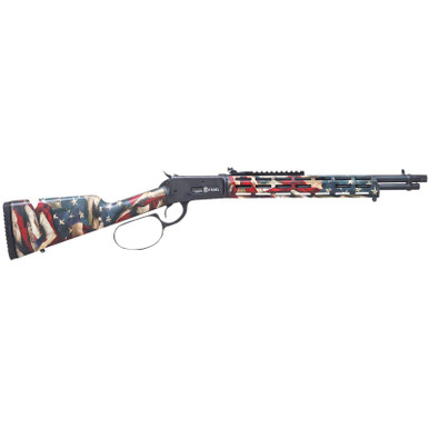 Howa CIT357LVRUSA Levtac 92 357 Mag 8+1 16.50" Matte Black Threaded Barrel & Steel Receiver w/Picatinny Rail, Fixed Respect Camo (American Flag) Synthetic Stock, Right Hand