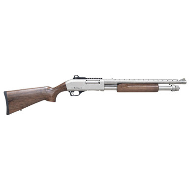 Citadel FRMN2020NKL Mariner Full Size 20 Gauge Pump 3" 4+1 18.50" Nickel Finished Heat Shield Barrel, Nickel Finished Aluminum Receiver w/Picatinny Rail, Black Fixed Walnut Stock