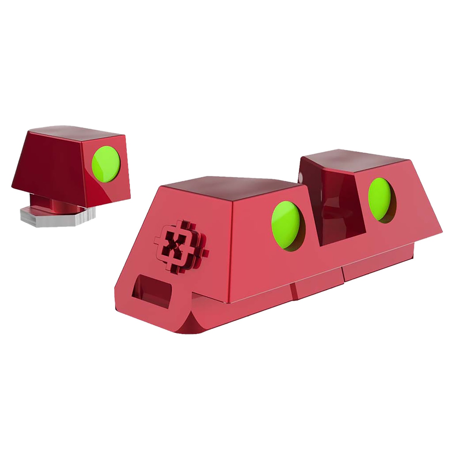 Cross Armory CRGSS-RD Standard 3 Point Fiber Sight Green Red Frame Fits Glock