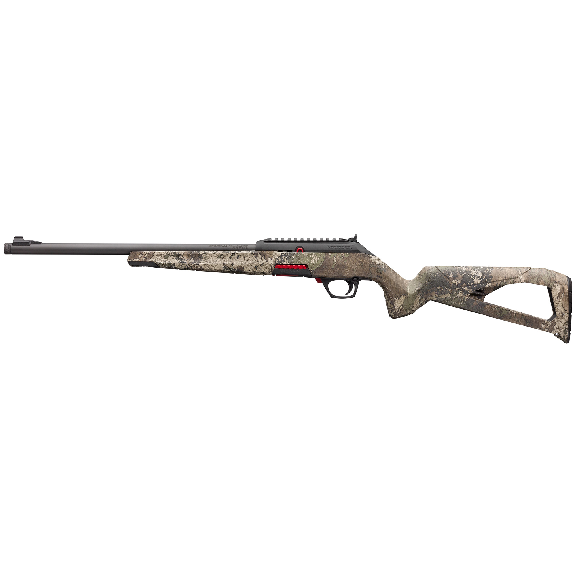 Winchester Repeating Arms 521111102 Wildcat SR Full Size 22 LR 10+1 16.50” Matte Blued Threaded Sporter Barrel, Picatinny Rail Matte Black Polymer Receiver, TrueTimber Strata Skeletonized Synthetic St