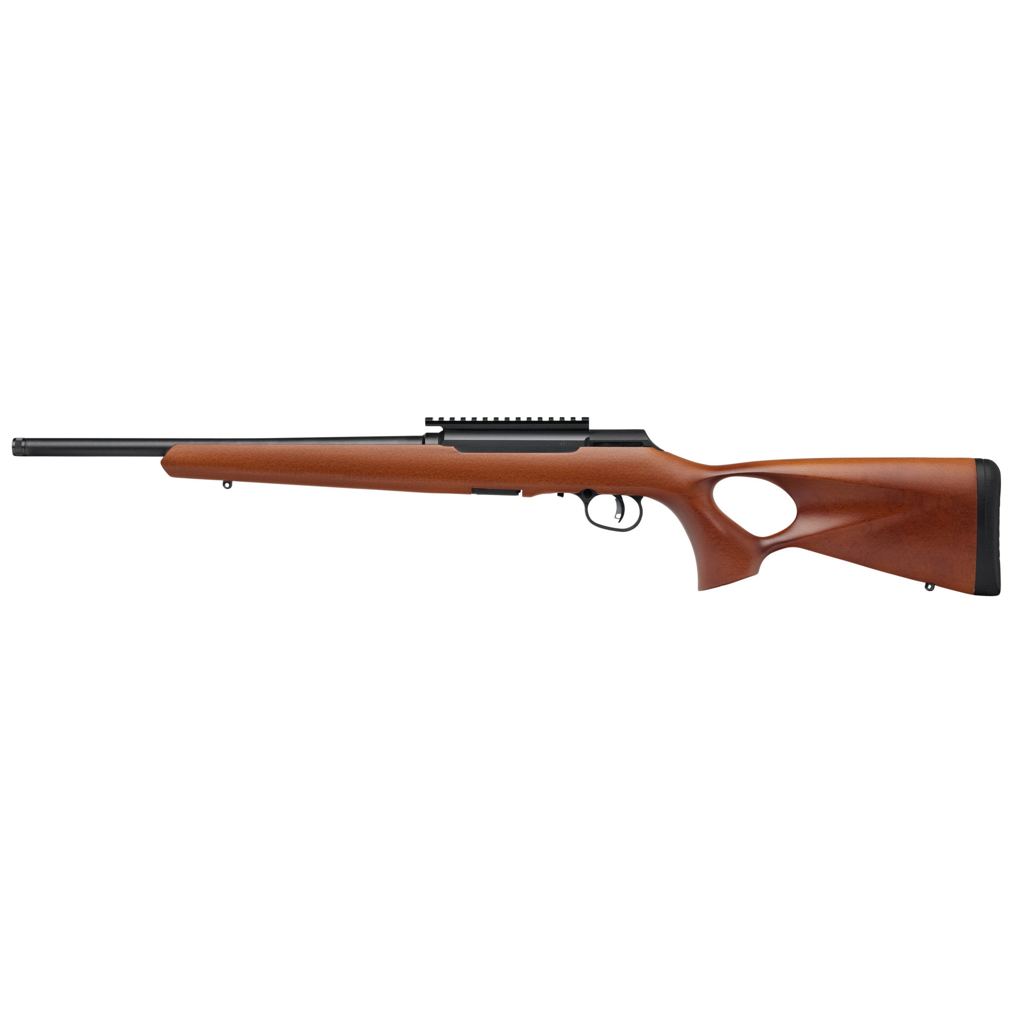 Savage Arms 47247 A Series Timber 22 LR 10+1 18” Black Threaded Barrel, Black Picatinny Rail Steel Receiver, Woodgrain Fixed Thumbhole Stock
