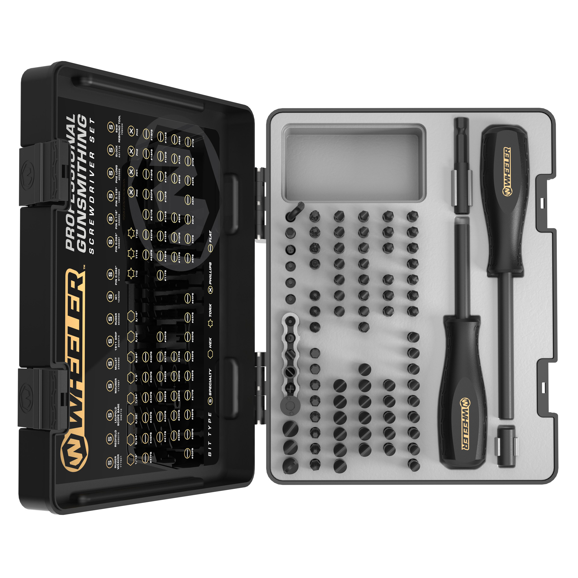 Wheeler 4001008 Pro Gunsmithing Screwdriver Set Black 89 Pieces