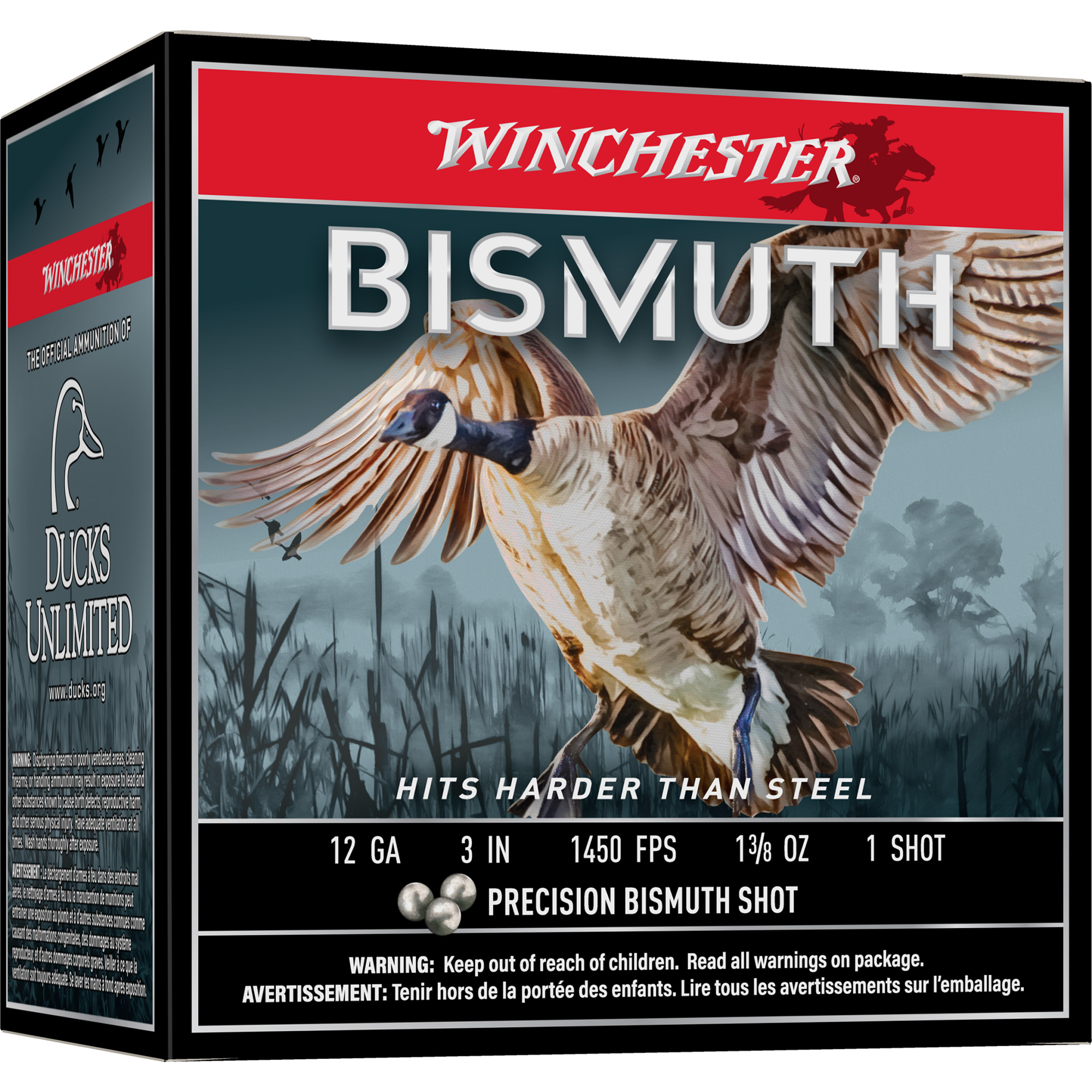 Winchester Ammo SWB1231 Bismuth 12Gauge 3” 1 3/8oz Tin Plated Bismuth 1Shot 25 Per Box/10 Case