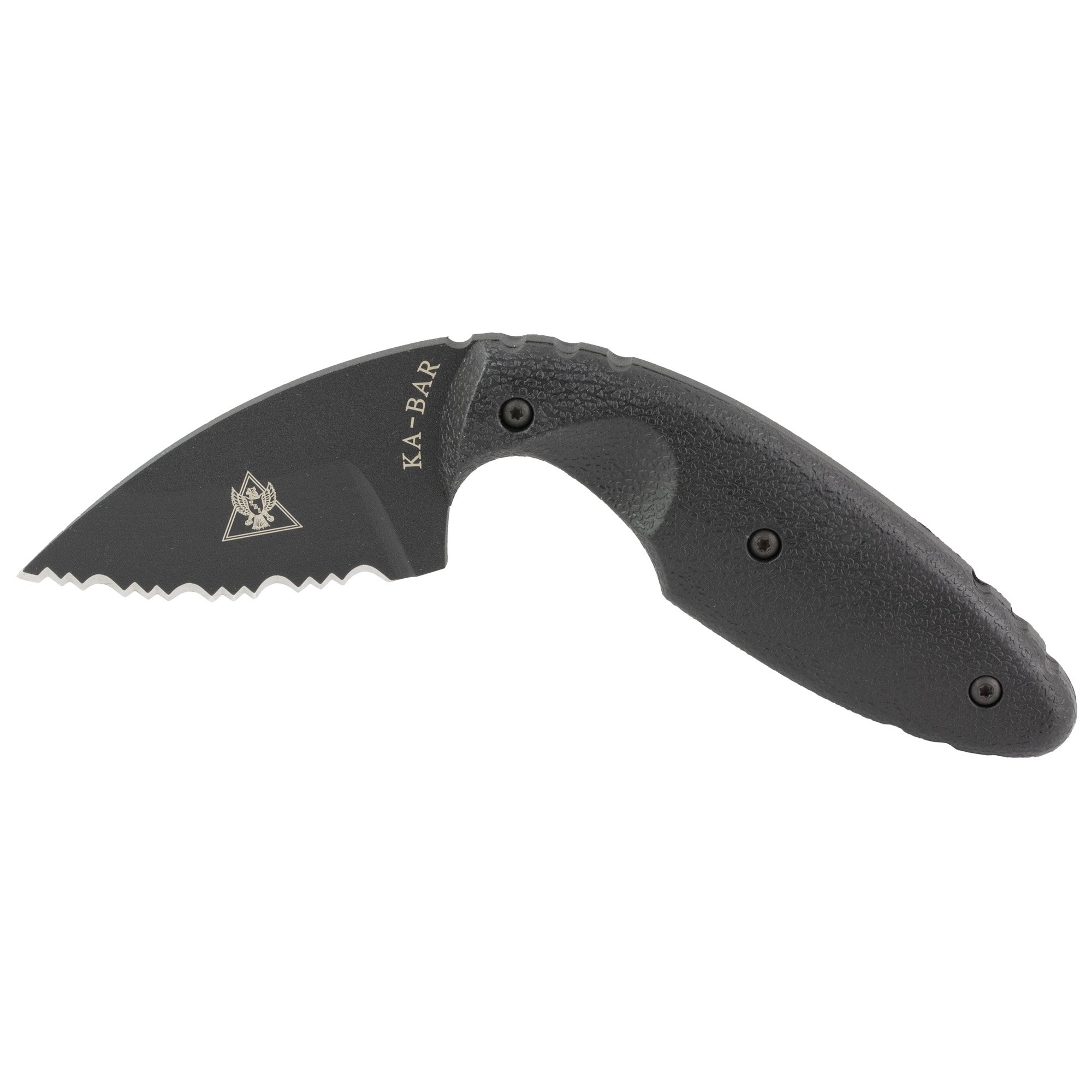 Ka-Bar 1481 TDI Law Enforcement 2.31” Fixed Drop Point Serrated Black AUS-8A SS Blade, Black Zytel Handle, Includes Belt Clip