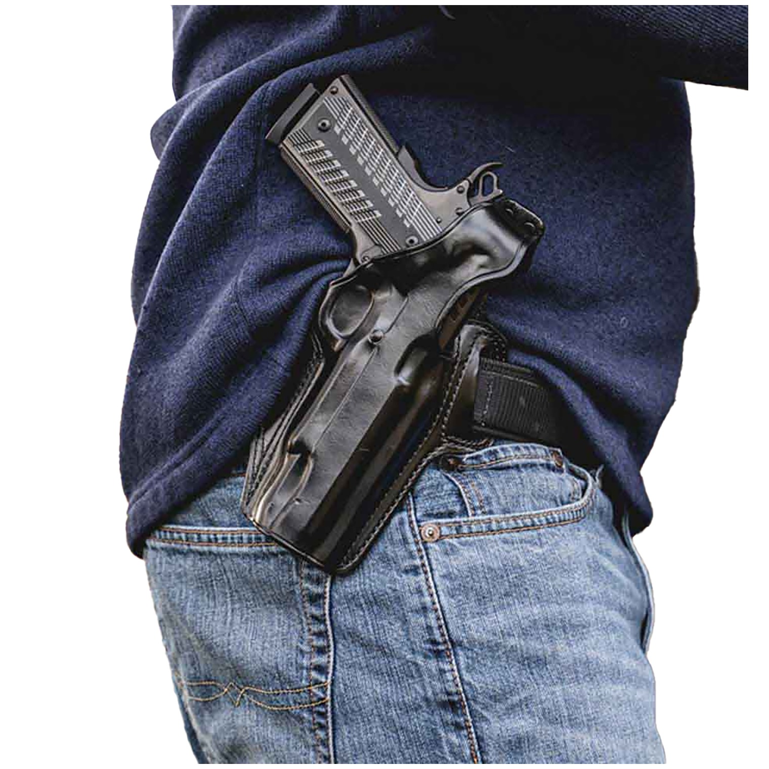 Galco FL894RB Fletch High Ride Belt OWB Black Steerhide Fits Sig P365 X Macro Right Hand