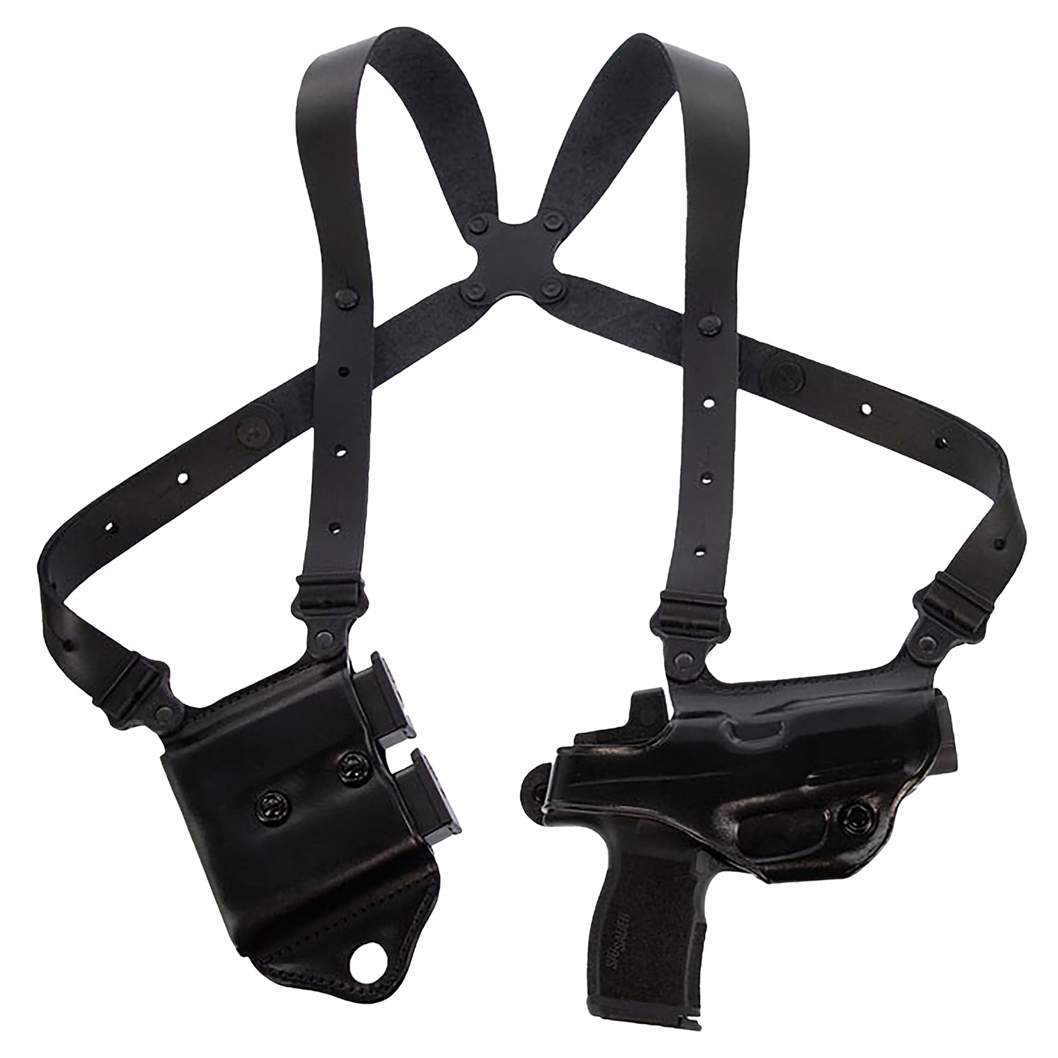 Galco MCII894RB Miami Classic II Shoulder System Shoulder Fits Chest Up To 56”/Sig P365 X Macro Black Steerhide Right Hand