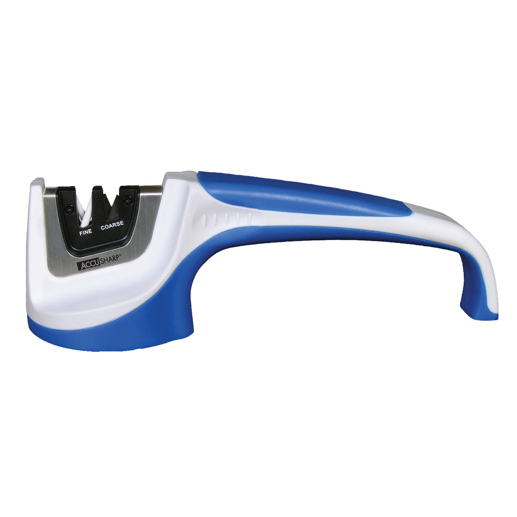 AccuSharp 036C Knife Sharpener Pull Through Blue/White Hand Held Diamond Tungsten Carbide Sharpener Ergonomic Handle