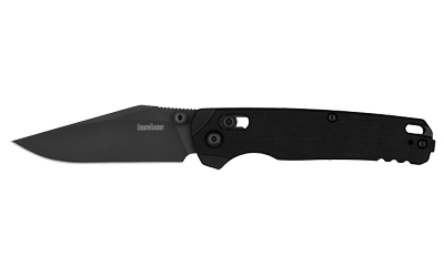 Kershaw 6106BLK Bel Air 3.05” Folding Clip Point Plain Black PVD CPM MagnaCut Steel Blade, Black Textured G10 Handle