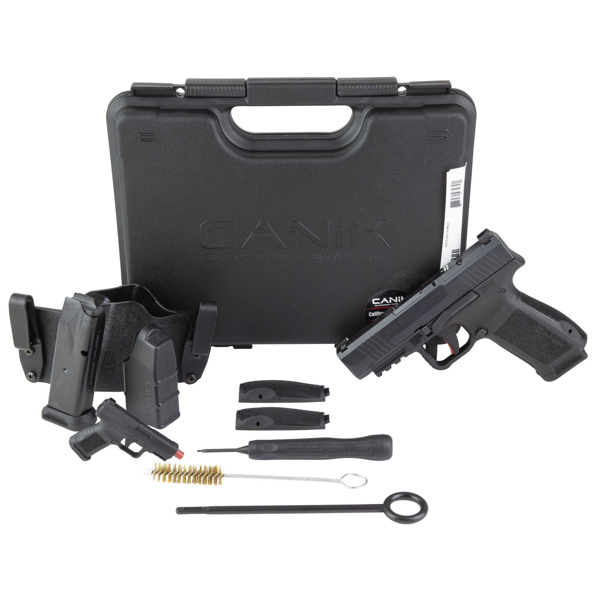 Canik HG7885CA-N Mete MC9LS *CA Compliant 9mm Luger 10+1 3.63” Black Steel Barrel, Black Nitride Steel Serrated Slide, Black Polymer Frame w/Picatinny Rail, Interchangeable Backstrap Grip