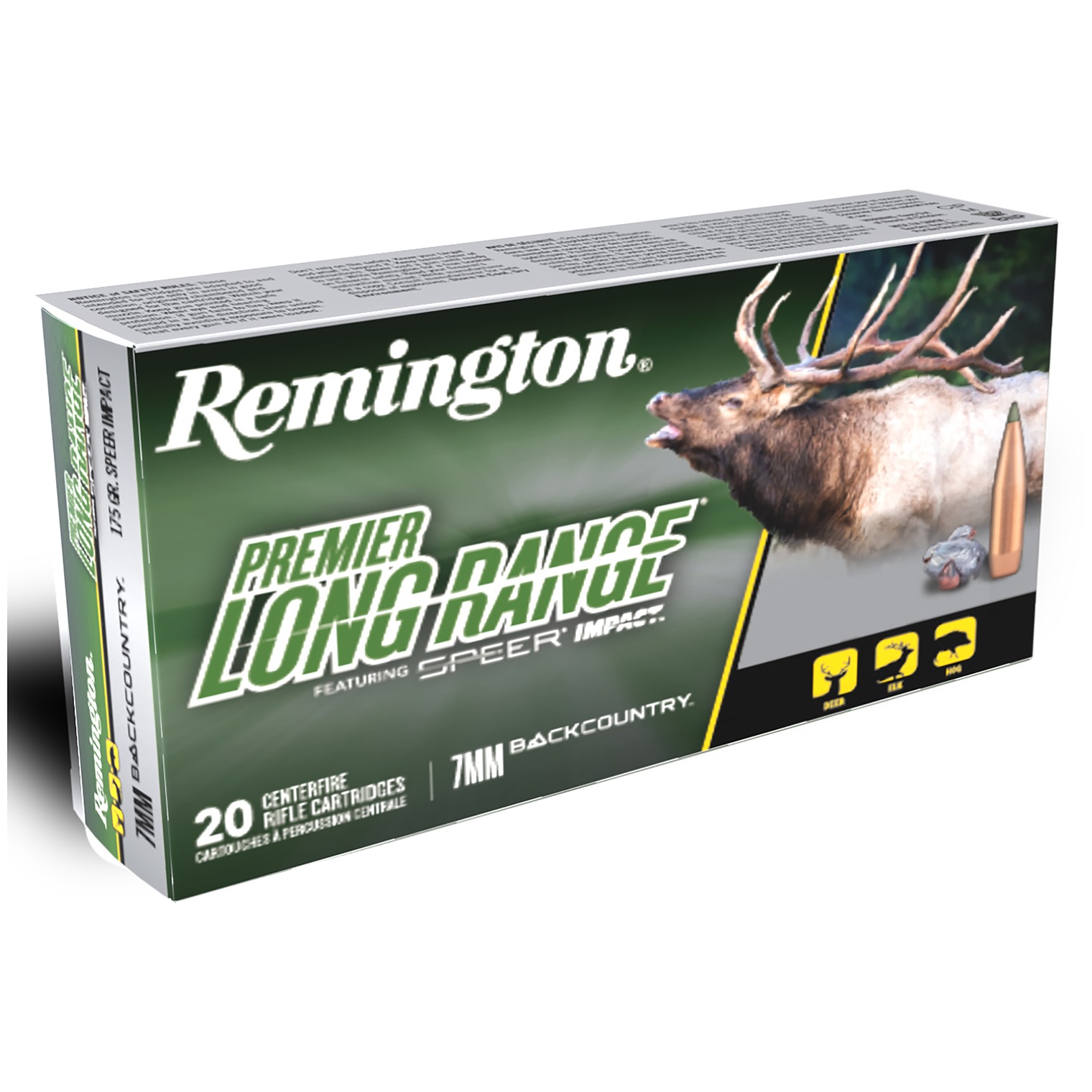 Remington Ammunition 28988 Premier Long Range 7mmBC 175gr 20 Per Box/10 Case