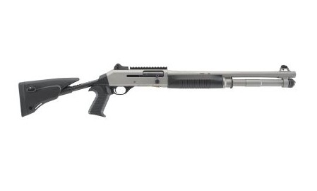Benelli M4 EXT Tactical 12ga 18.5” Titanium Cerakote Telescoping Stock 7+1 Semi Auto Shotgun 11789