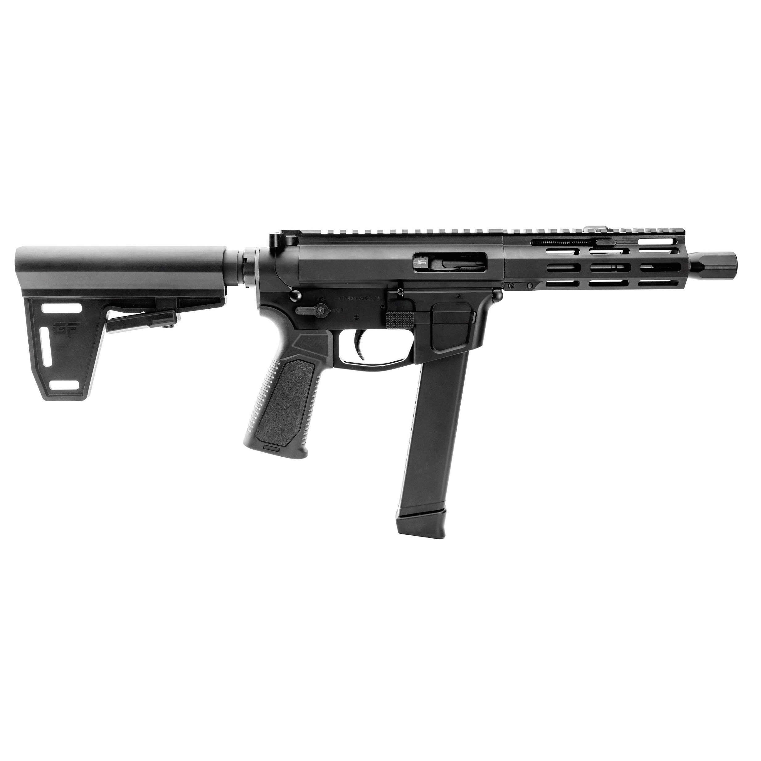 Gforce Arms GFHYB545 Jawbone 45 ACP 26+1 5” Black QPQ Threaded Barrel, Black Anodized Aluminum Alloy Receiver w/Picatinny Rail, Ace of Brace Paddle Pistol Brace, Black Polymer Grip, Ambidextrous