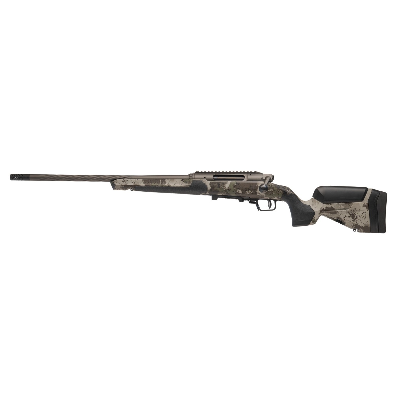 Savage Arms 32588 110 Core Hunter Pro 308 Win 3+1 20” Spiral Fluted Barrel, Savage Woodland Camo AccuStock w/AccuFit V2 Synthetic Stock, Left Hand