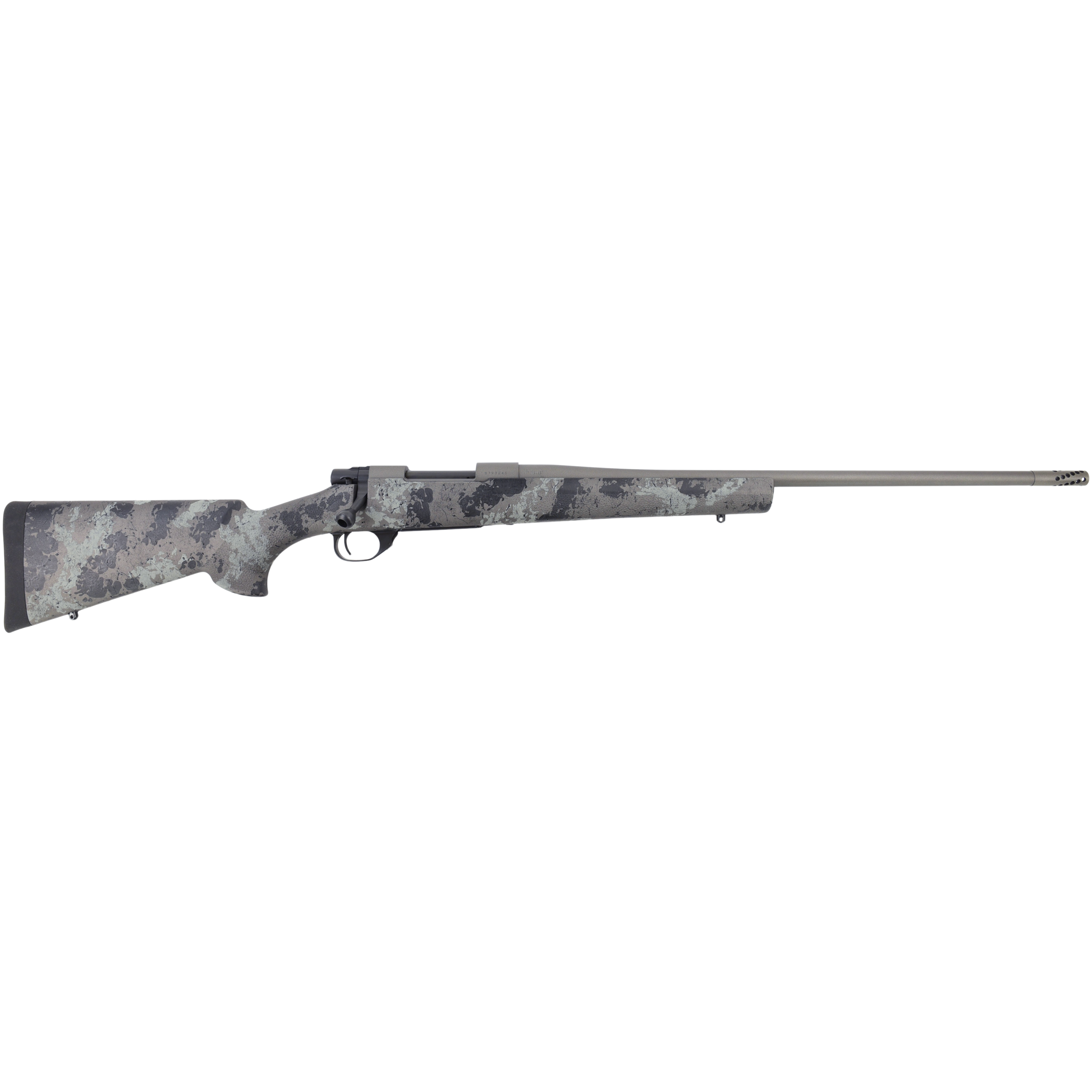 Howa HFN270GL 1500 Fence Line 270 Win 5+1 22” Tungsten Cerakote Threaded Barrel, Tungsten Cerakote Aluminum Drilled & Tapped Receiver, Gray Light Camo Fixed Synthetic Stock, Right Hand