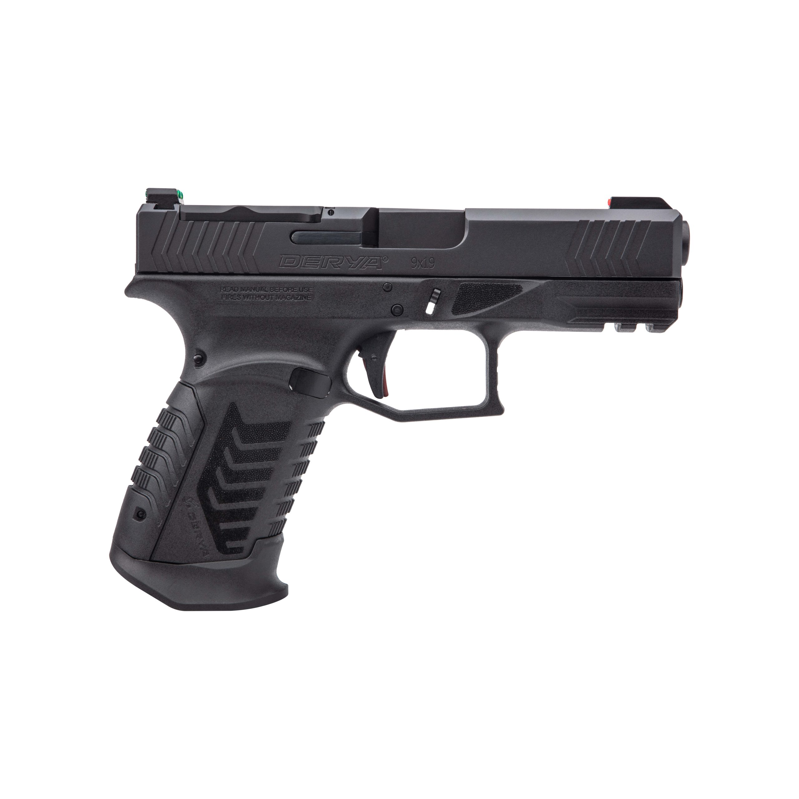Derya Firearms DY9.MA.US DY9 MA Compliant 9mm Luger 10+1 3.86” Black Melonite Alloy Steel Optic Ready/Serrated Slide, Black Polymer Frame w/Picatinny Rail, Interchangeable Backstrap Grip