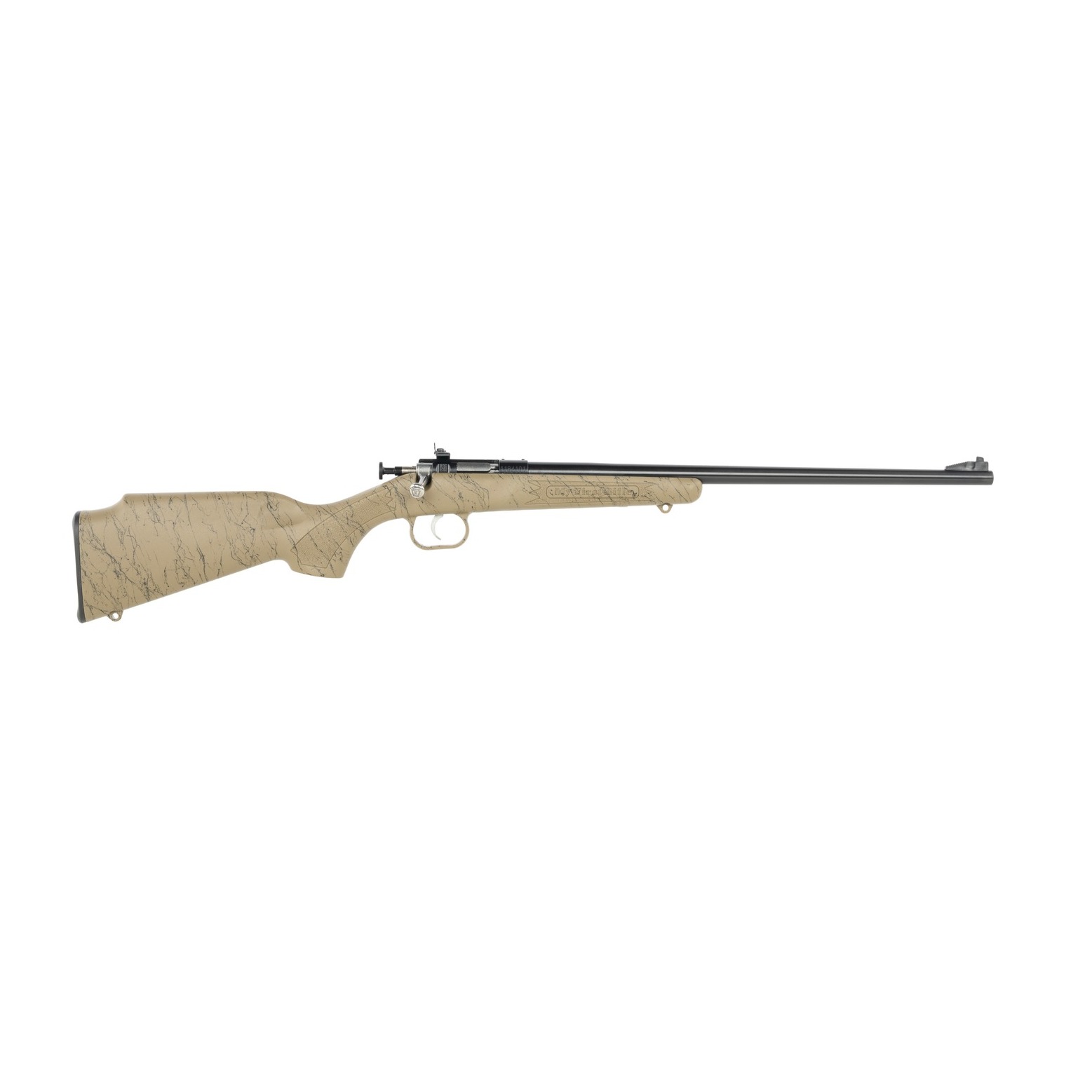 Crickett KSA2343 My First Rifle Gen2 22 LR 1rd 16.13” Blued Single Shot Barrel, Drilled & Tapped Receiver, Tan w/Black Webbing Fixed Synthetic Stock