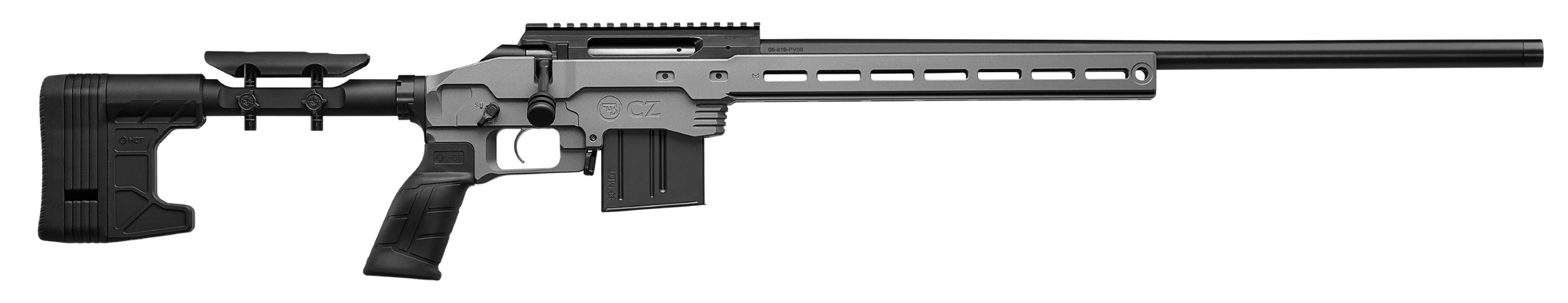 CZ 600 PLUS MDT 6MM CM 24” GREY THREADED LSS CHASSIS
