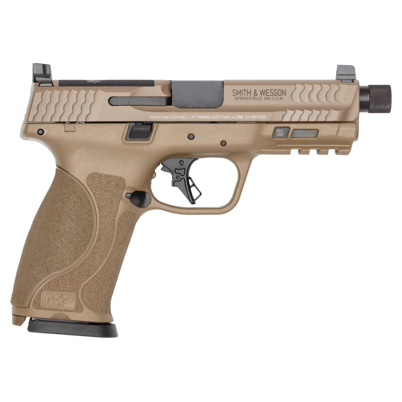 Smith & Wesson S&W M&P M2.0 9mm 4.72" FDE No Thumb Safety Optics Ready Threaded 022188906462