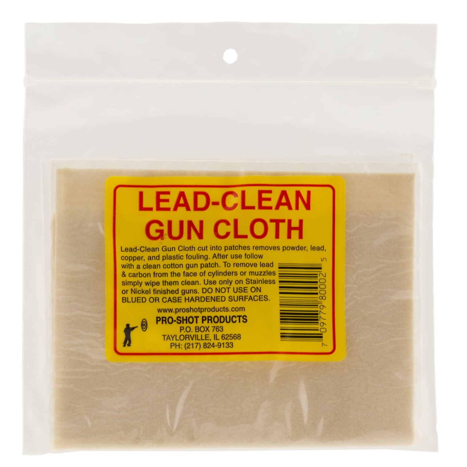 Pro-Shot LCC Lead Clean Gun Cloth Cotton 8.75” x 11.25”