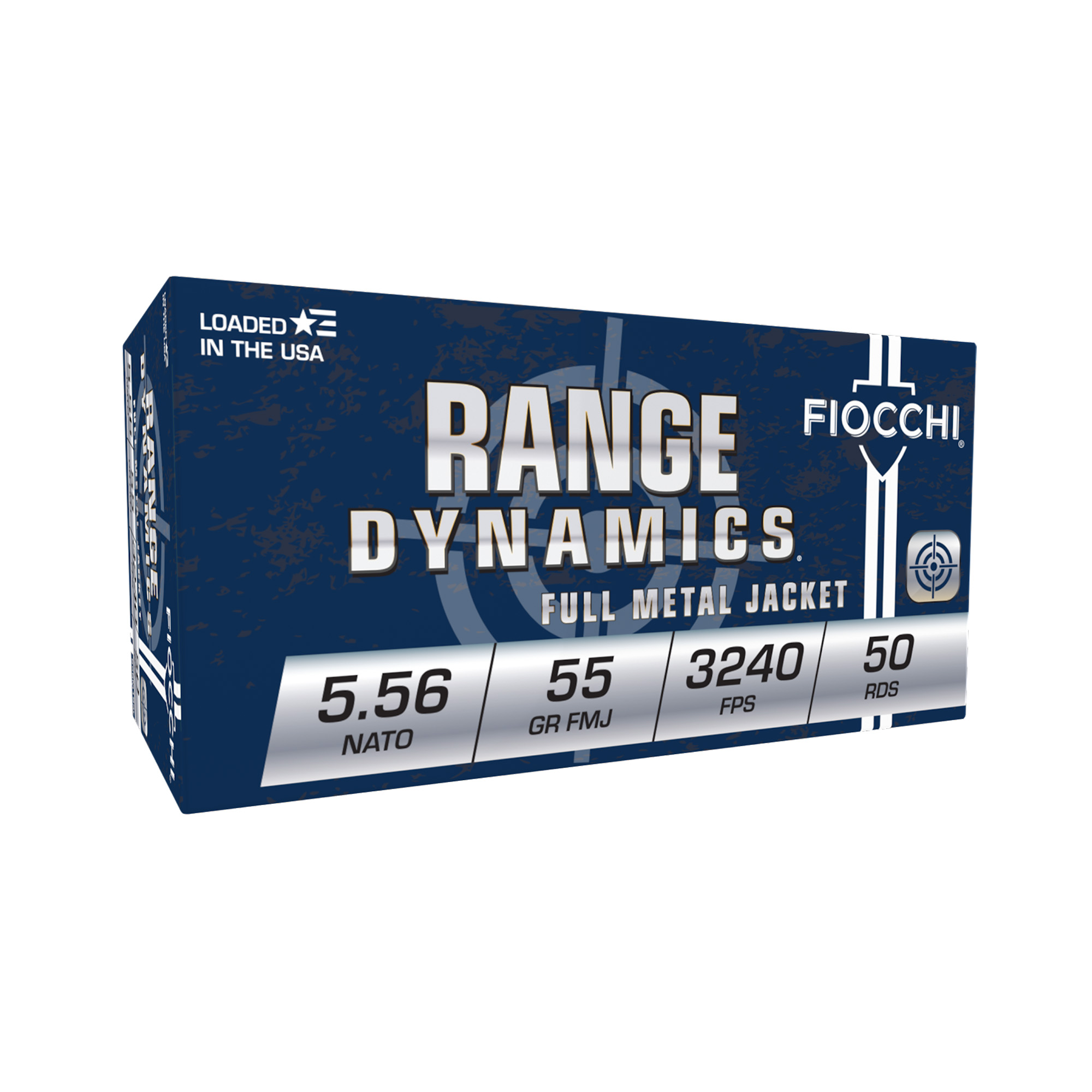 Fiocchi 556M193L Range Dynamics 5.56x45mm NATO 55 gr 3240 fps Full Metal Jacket Boat-Tail (FMJBT) 50 Bx/20 Cs