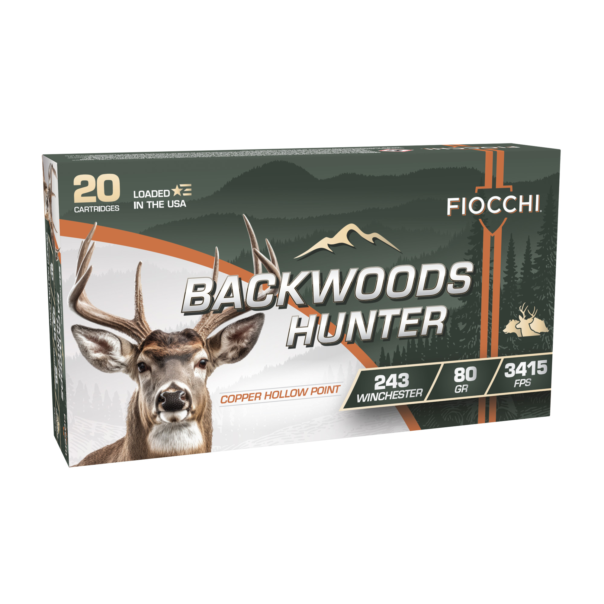 Fiocchi 243BHC Knock Down 243Win 80gr Copper Hollow Point 20 Per Box/10 Case