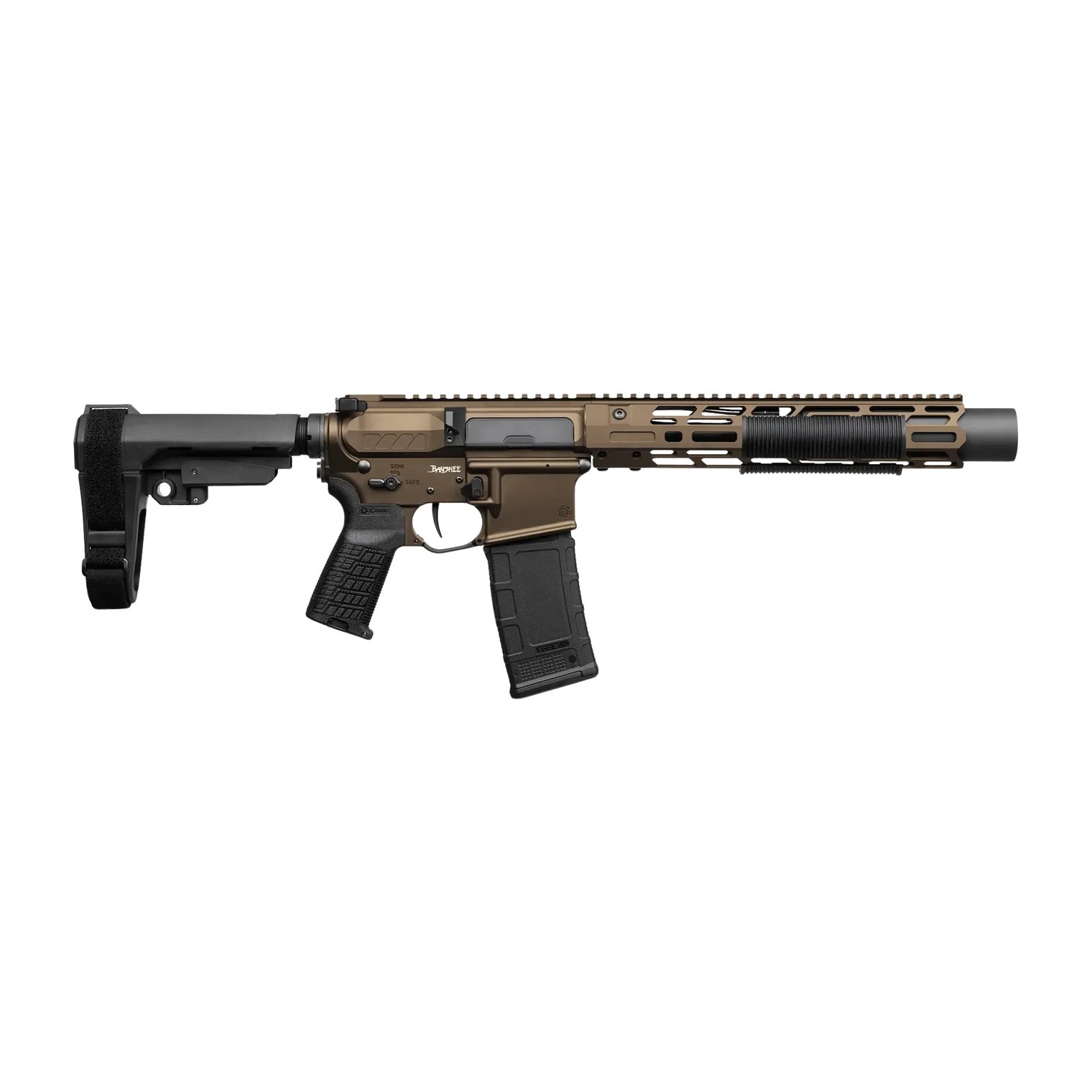 CMMG 30A0ED0-MB Zeroed Banshee Mk4 300 Blackout 30+1 6.50” Black Nitride Threaded Barrel, Midnight Bronze Cerakote Aluminum Receiver w/Picatinny Rail, M-LOK Handguard, Black Polymer CMMG RipBrace, CMM