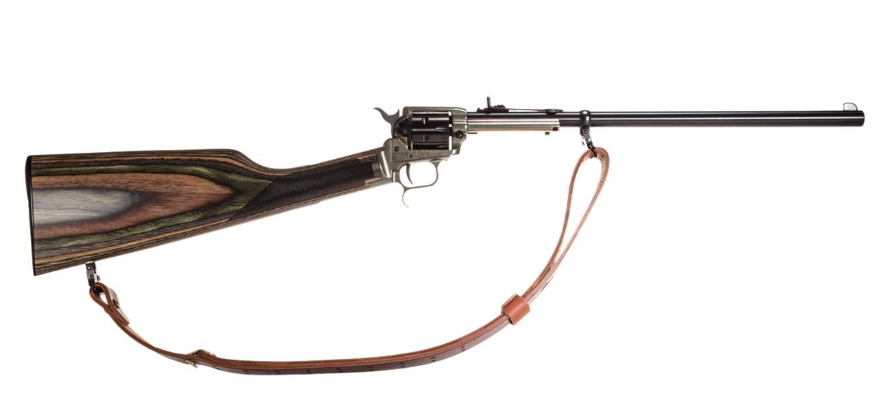 Heritage Rough Rider Rancher Carbine Revolver BR226CH16HS-LS, 22LR, 16.125in, Camo Laminate Stocks Grips, 6 Rds