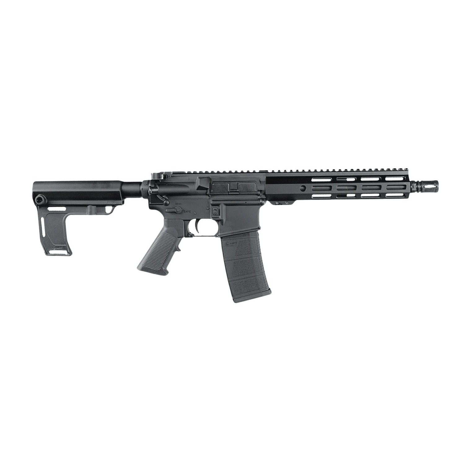 Andro Corp Industries 30010HBMPS ACI-15 Halo 300 Blackout 30+1 10” Black Nitride Threaded Barrel, Black Anodized Aluminum Receiver w/Picatinny Rail, M-LOK Handguard, Black Polymer SBA3 Pistol Brace, A