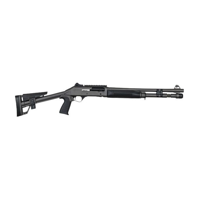 Panzer Arms PAM4TSDSFSS M4 12 Gauge Semi-Auto 3” 5+1 18.50” Tactical Barrel, Gray Tactical Gray Aluminum Receiver w/Picatinny Rail, Black Skeleton Synthetic Stock & Grip