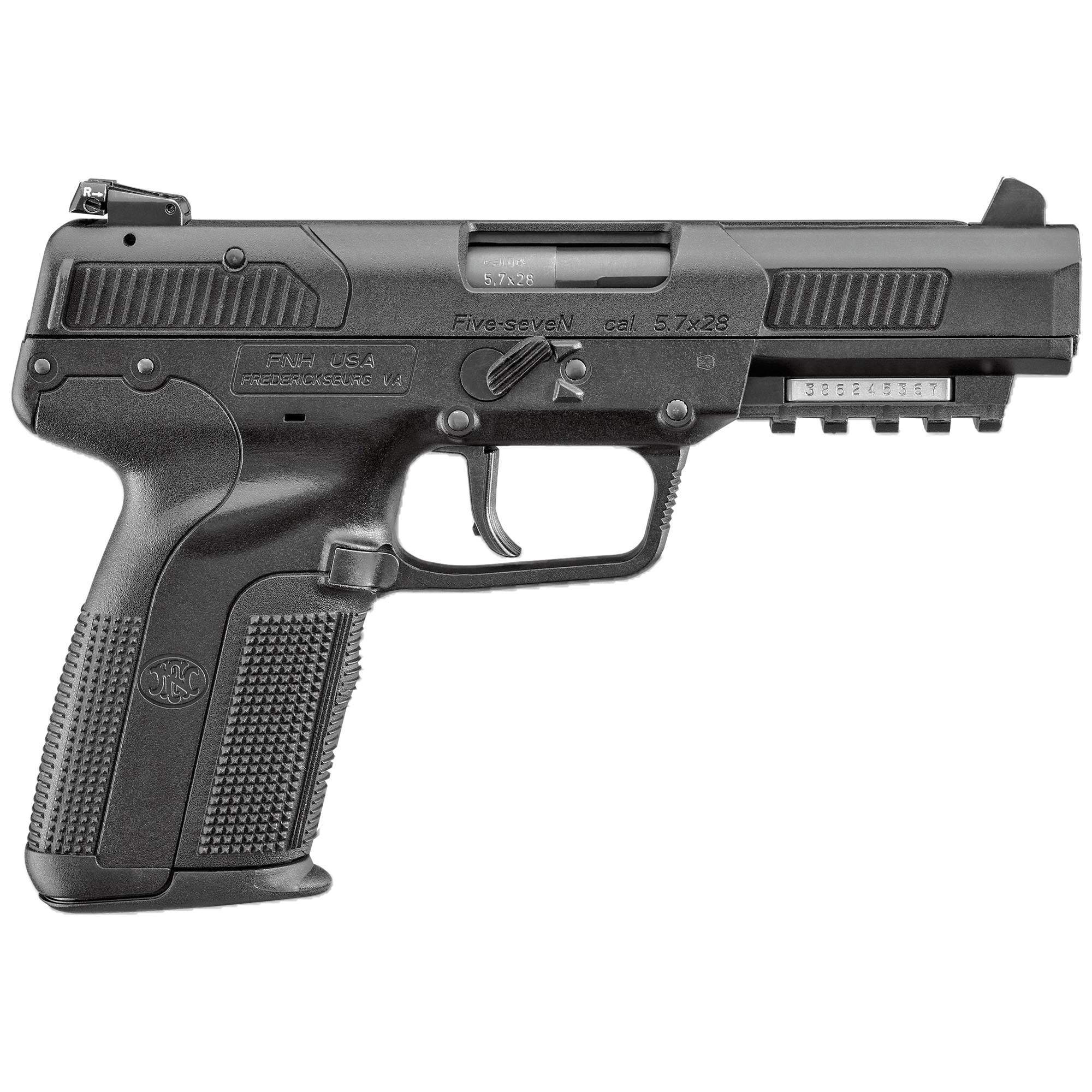 FN 3868929354 Five-seveN 5.7x28mm 4.80” 20+1 Black Black Steel Slide Black Polymer Grip