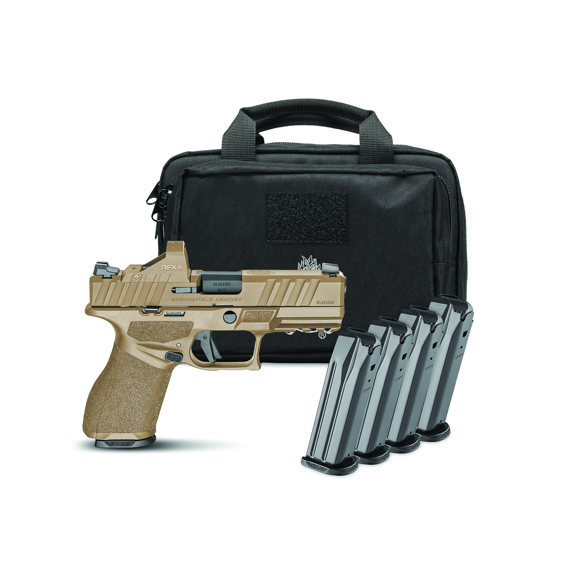 Springfield Armory EC9409FUPAC Echelon 4.0FC 9mm Luger 18+1 4” Black Melonite Barrel, FDE Cerakote Steel Optic Ready/Serrated Slide & Polymer Frame w/Picatinny Rail, Adaptive Texture Grip