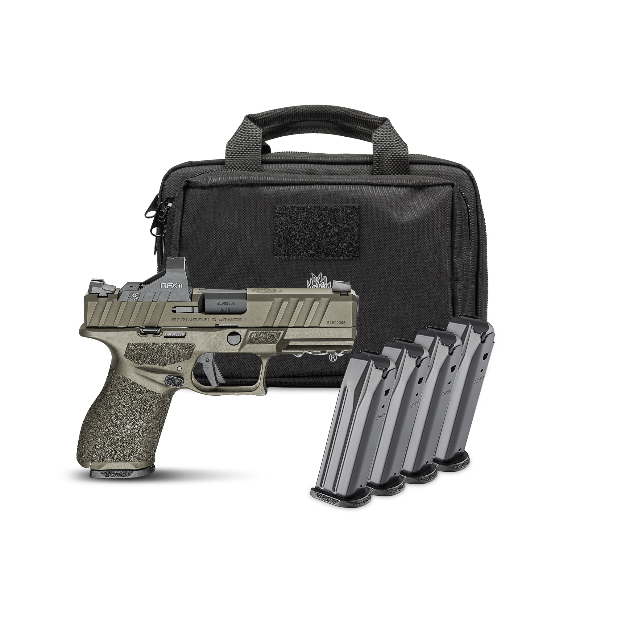 Springfield Armory EC9409GU15PAC Echelon 4.0FC 9mm Luger 15+1 4” Black Melonite Barrel, OD Green Cerakote Steel Optic Ready/Serrated Slide & Polymer Frame w/Picatinny Rail, Adaptive Texture Grip