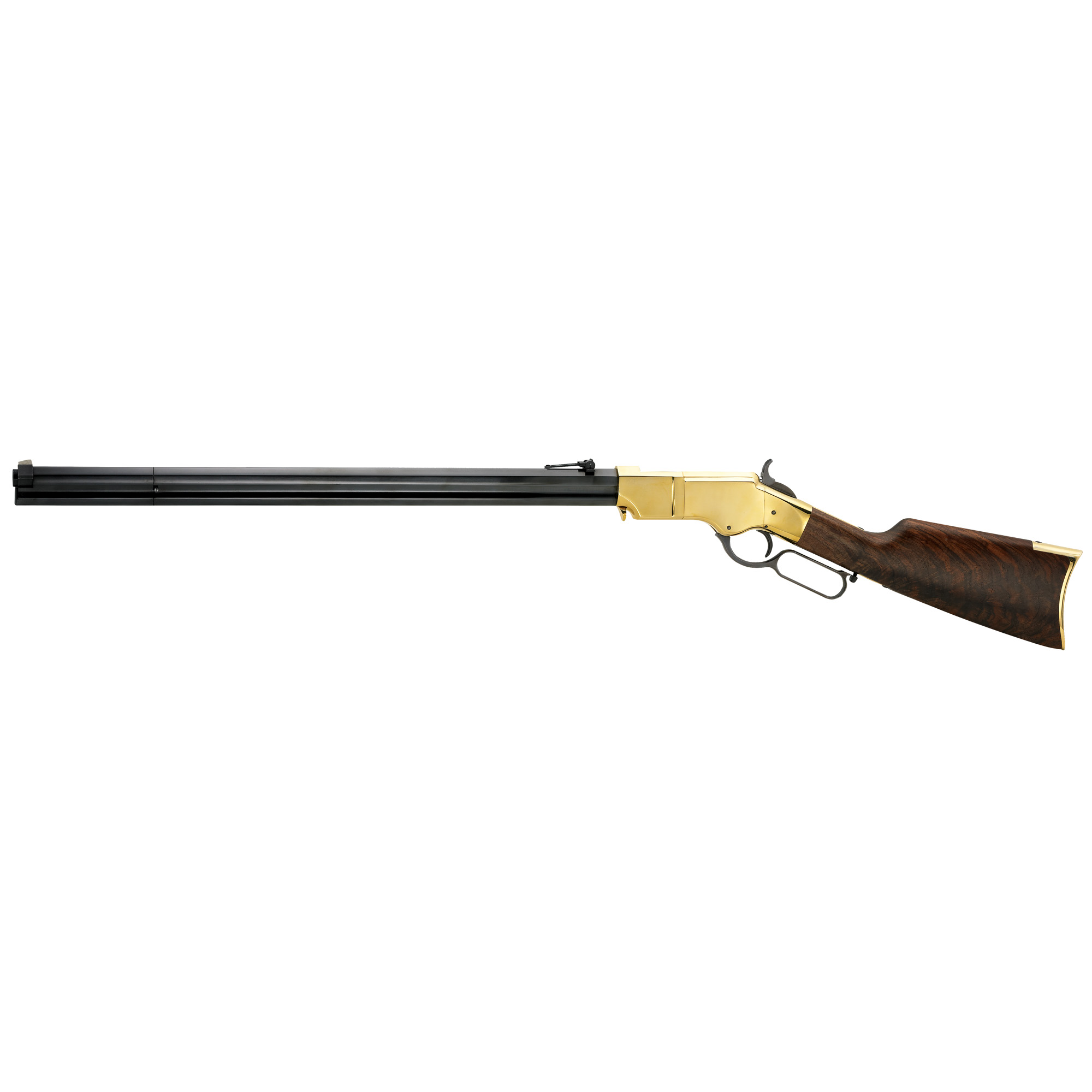Henry H011 Original Full Size 44-40 Win 13+1 24.50” Blued Octagon Barrel, Polished Brass Receiver, Fancy American Walnut Wood Stock, Brass Buttplate/Pad Right Hand