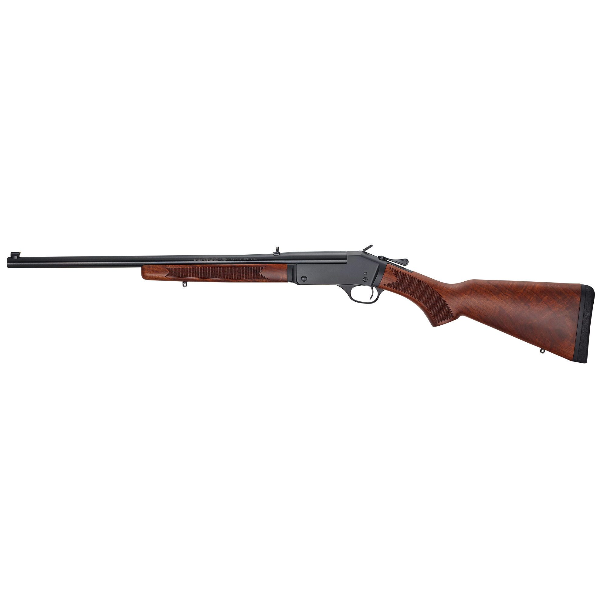 Henry H0154570 Single Shot 45-70 Gov Caliber with 1rd Capacity, 22” Barrel, Overall Blued Metal Finish & American Walnut Stock, Right Hand (Full Size)