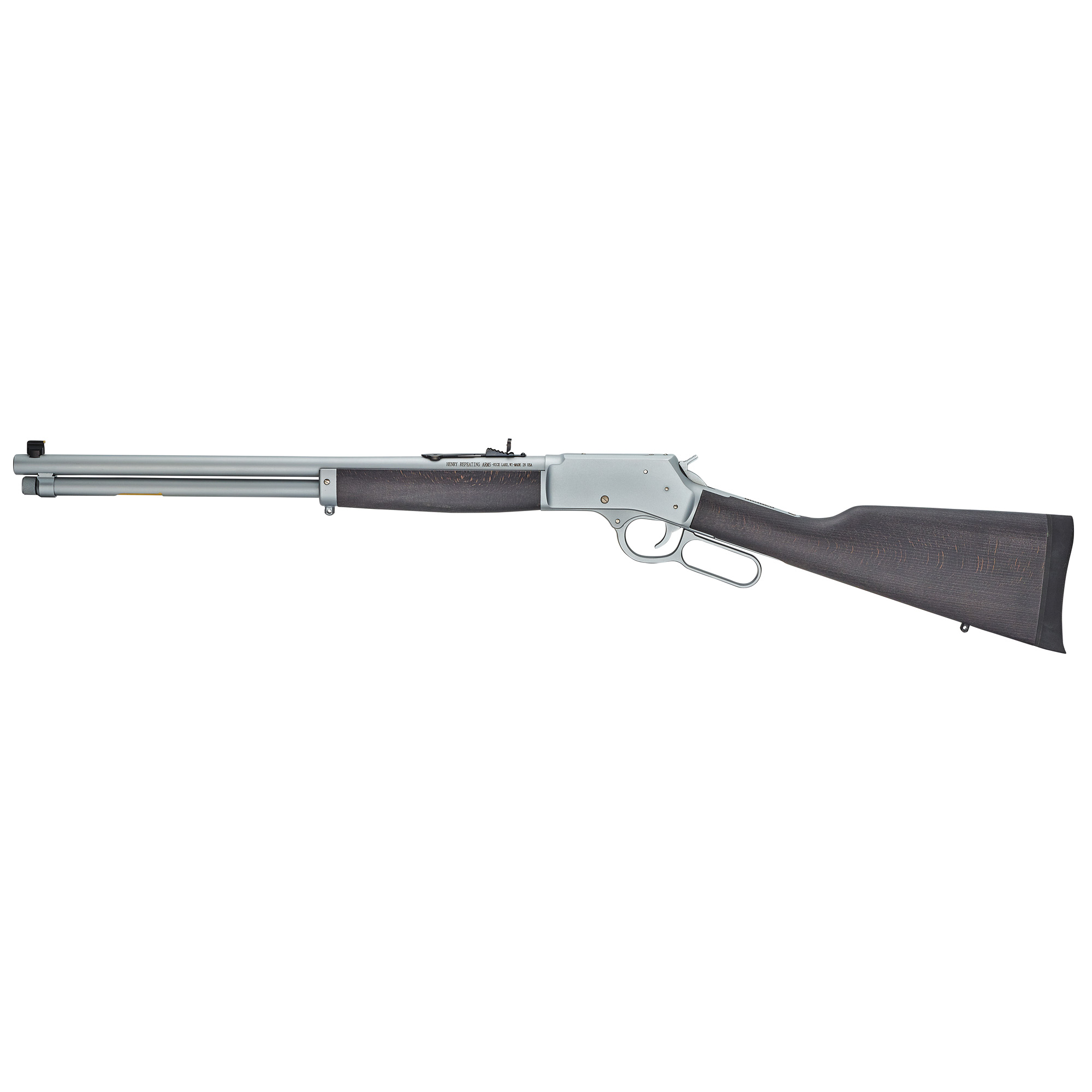 Henry H012GCAW Big Boy All Weather Side Gate Full Size 45 Colt (Long Colt) 10+1 20” Hard Chrome Plated Steel Barrel, Satin Hard Chrome Steel Receiver, Stained Hardwood Wood Stock Right Hand