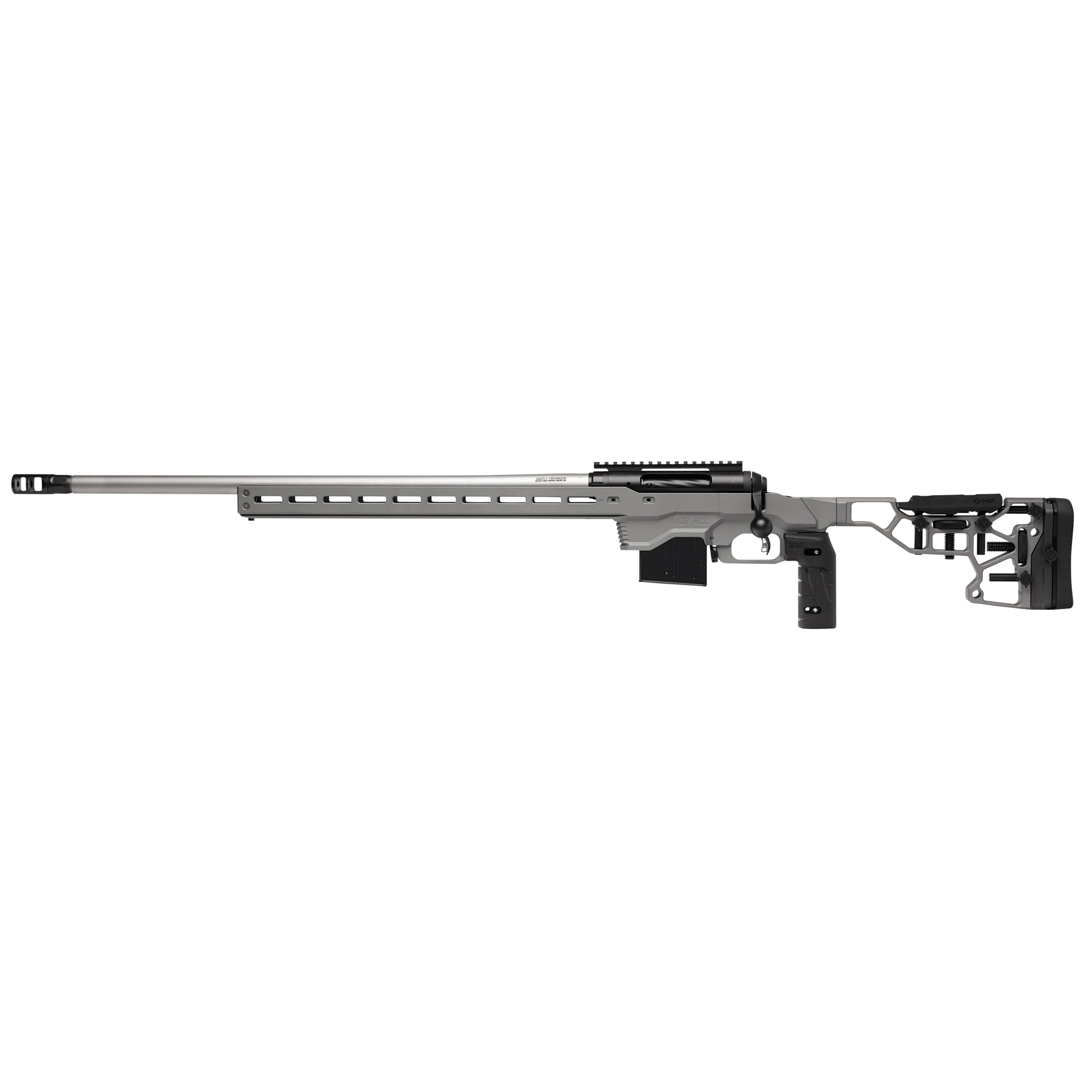 Savage Arms 57562 110 Elite Precision 338 Lapua Mag 5+1 30” Matte Stainless, Matte Black Rec, Gray Cerakote Adjustable MDT ACC Aluminum Chassis Stock (MB Not Included)