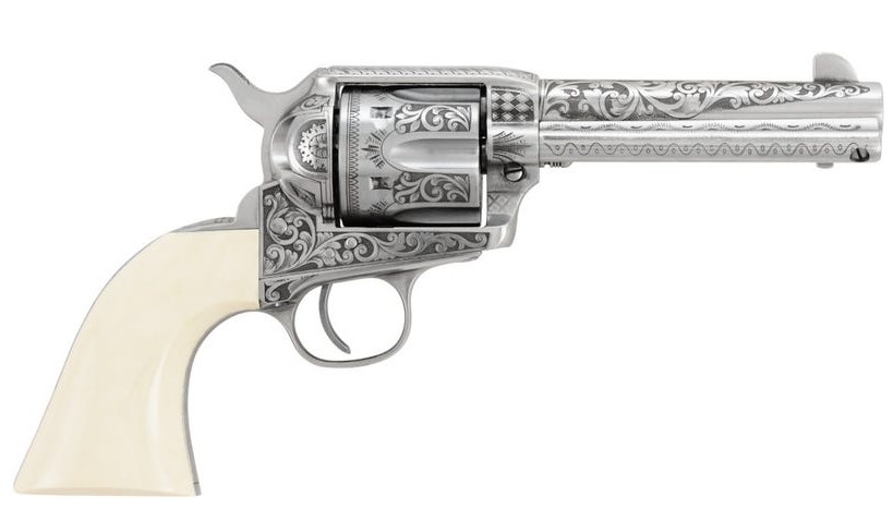 Uberti 1873 Cattleman “Patton” Engraved Stainless .45 ACP 4.75” Barrel 6-Rounds