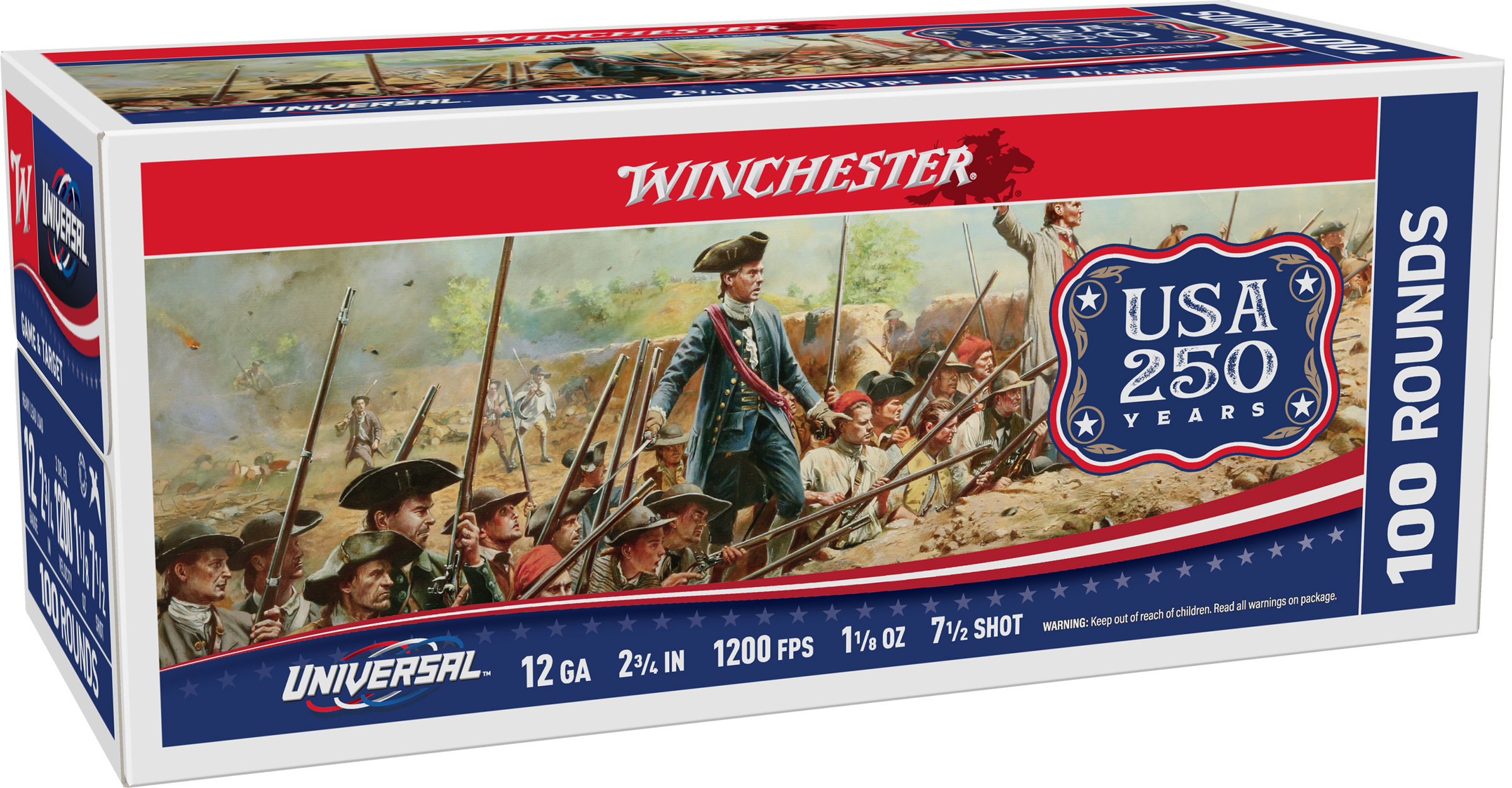 WIN UNIVERSAL 12GA 2.75 #7.5 1-1/8OZ 100/2