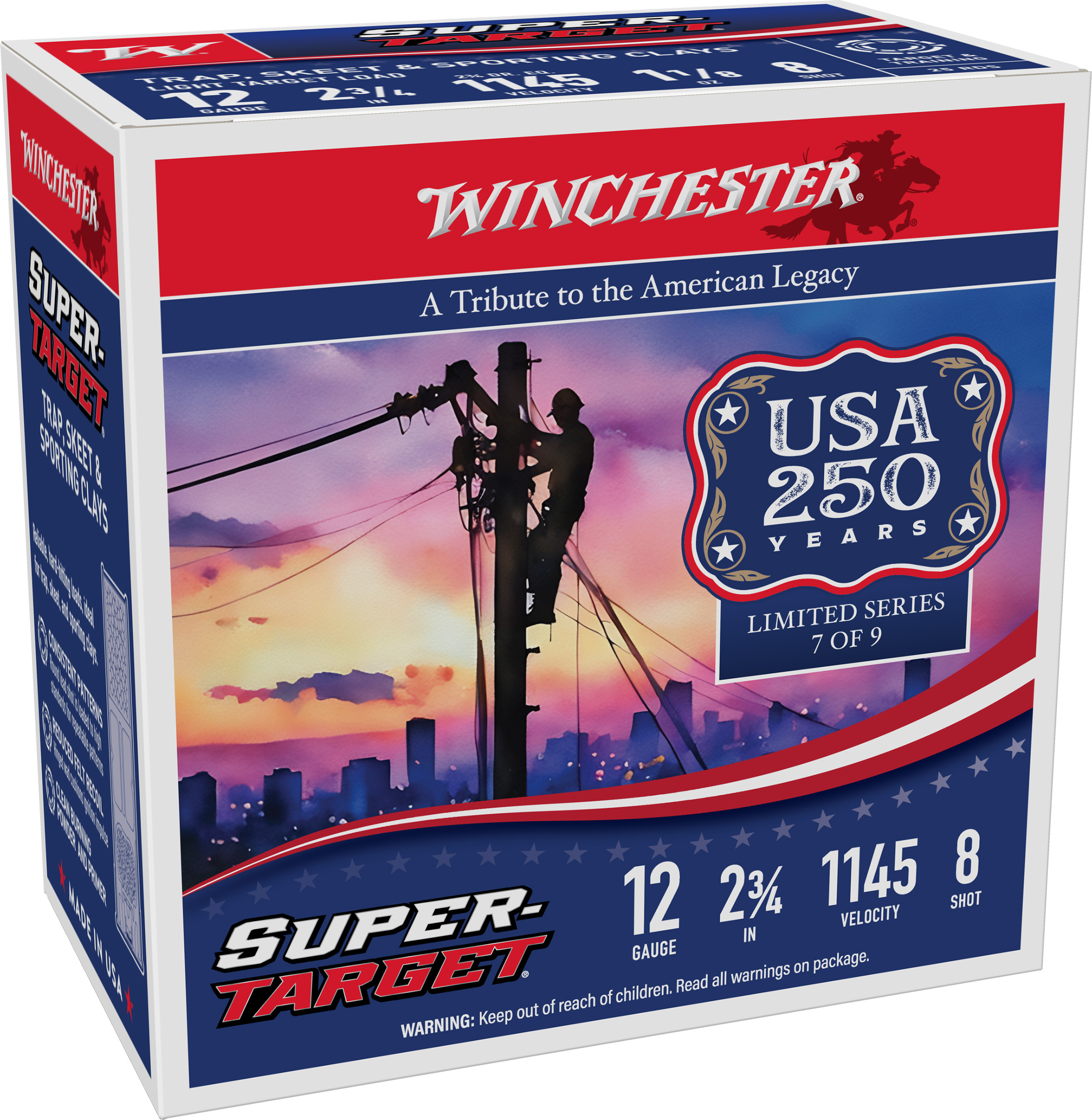 WINCHESTER TARGET 12GA 2.75” 1-1/8OZ #8 1145FPS 250RD CASE