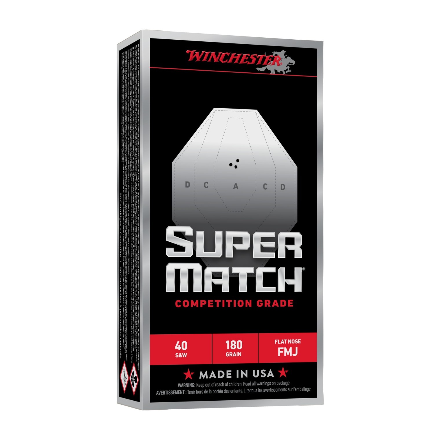 WIN SM40FN180 40SW 180GR FMJ-FN 50/10