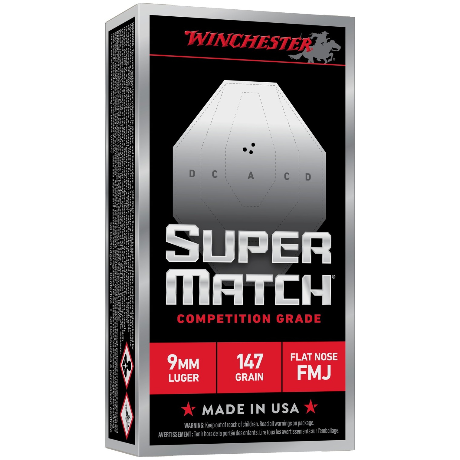 WIN SM9FN147 9MM 147GR FMJ-FN 50/10