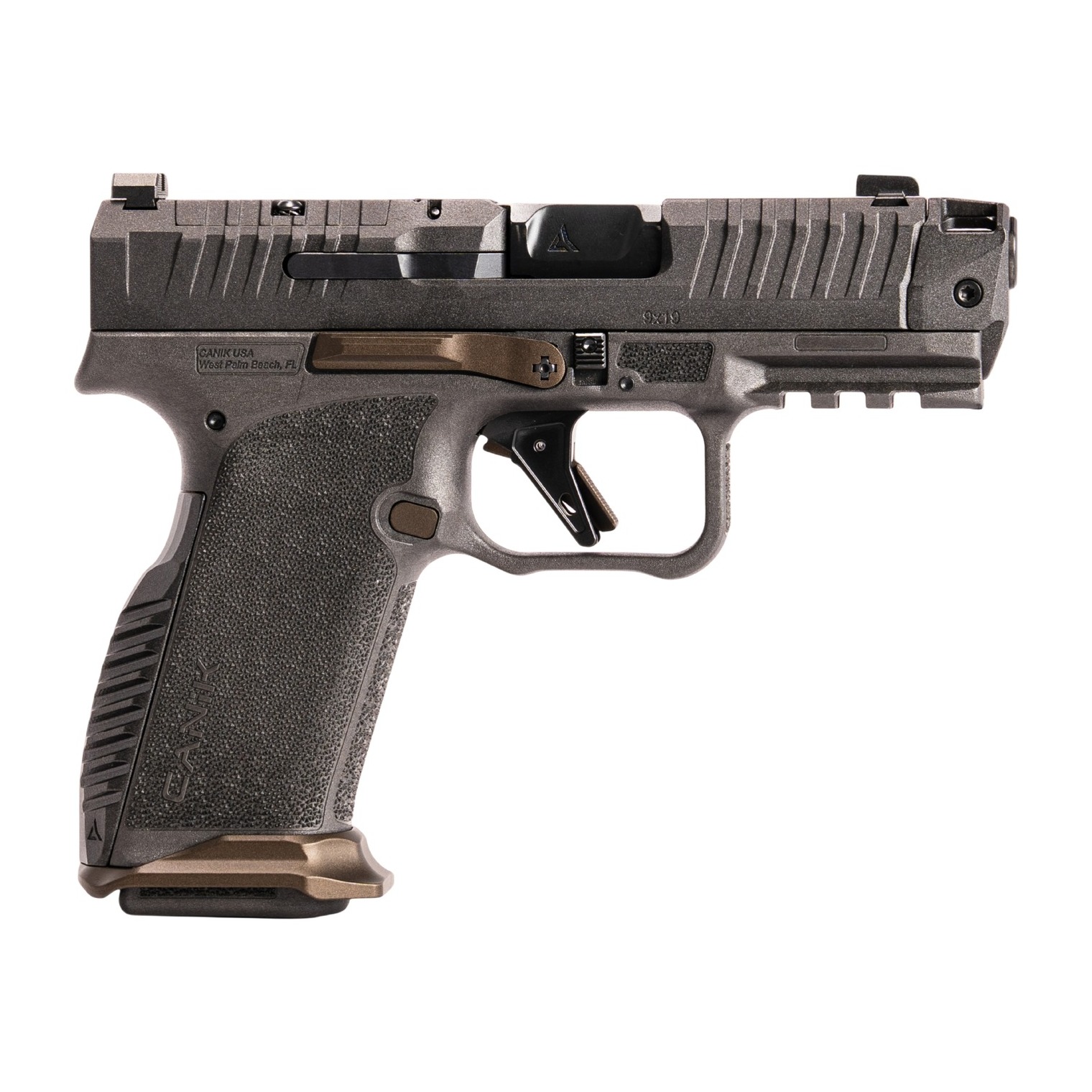 Canik HG8612GN Prime Radian Micro-Compact Frame 9mm Luger 10+1 3.80” Compensated Barrel, Optic Ready/Serrated Slide