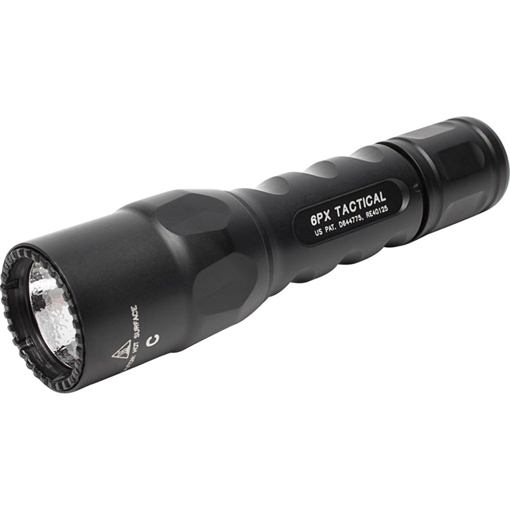 SUREFIRE FLASHLIGHT 6PX TACTICAL SINGLR STAGE 600 LUMEN WHITE LIGHT - BLACK 6PX-C-BK