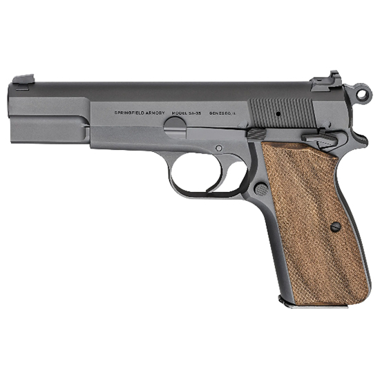 Springfield Armory SA-35 9mm Checkered Walnut Grips Blued Finish #HP9201