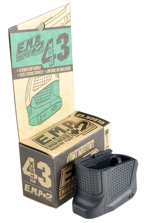 Strike Enhanced Magazine Plate for Glock 43, +2, Black