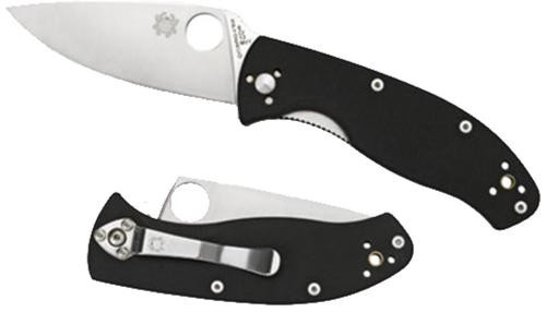 Spyderco Tenacious Folder Plain Blade Black G-10 Handle