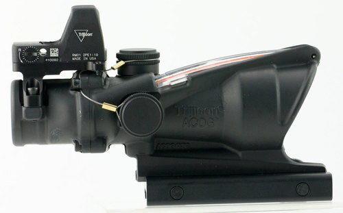 Trijicon ACOG 4x32 with RMR Type 2 4x 32mm Obj 36.8 ft @ 100 yds FOV, 100550