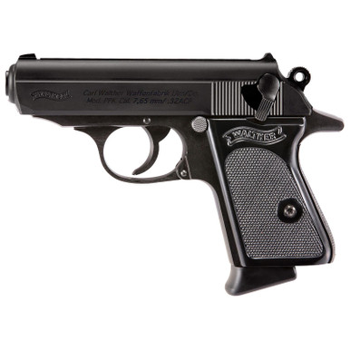 Walther Arms 4796023 PPK/S 32 ACP 7+1 3.30" Black Steel Barrel, Black Serrated Steel Slide, Steel Frame w/Beavertail, Textured Polymer Grip